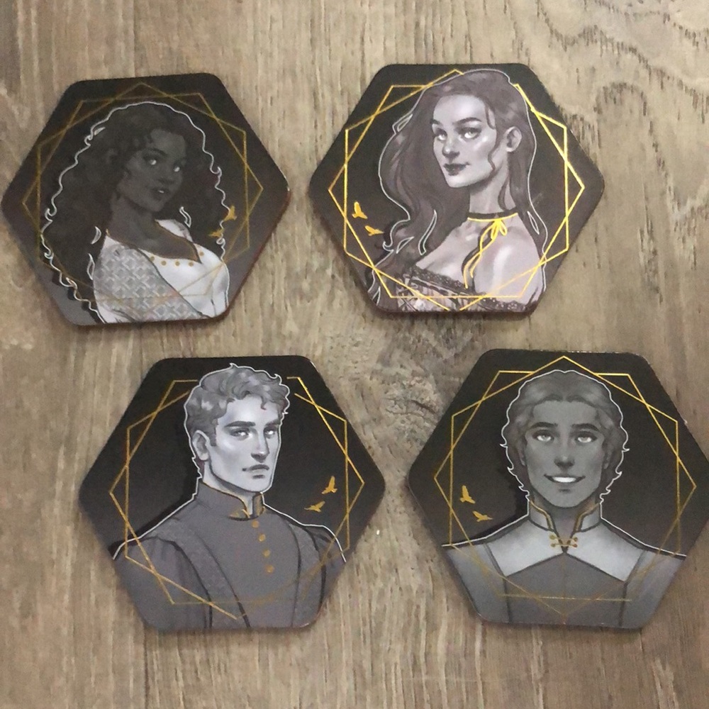 Fairyloot May 2021 Spellcraft Serpent & Dove inspired set of 4 foiled coasters